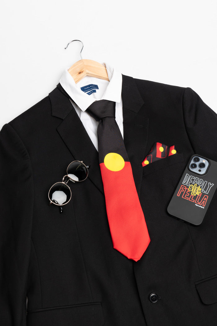 "Raise The Flag" Aboriginal Flag Silk Gift Box (Tie, Pocket Square, Cufflinks)