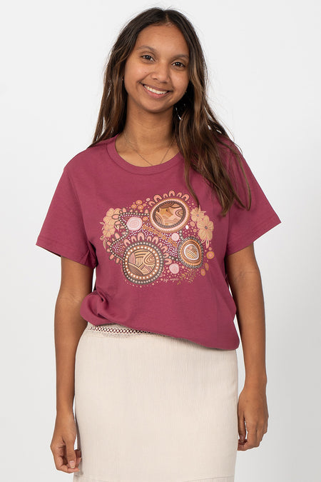 Rebirth Berry Cotton Crew Neck Women's T-Shirt