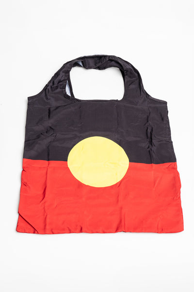 "Raise The Flag" Aboriginal Flag rPET Reusable Fold-Up Shopping Bag