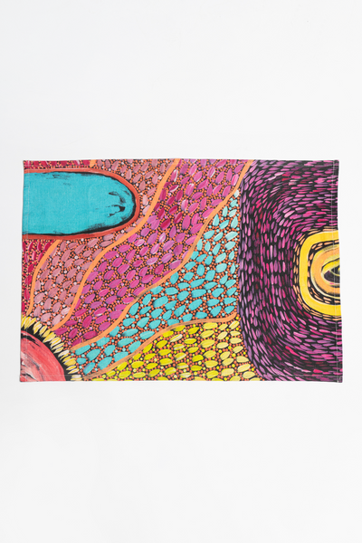 Interconnected Rectangle Linen Tea Towel