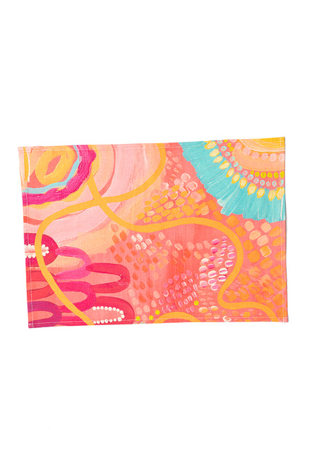 Walking On Country Linen Blend Tea Towel