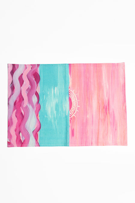 Sunset In The Bay Linen Blend Tea Towel