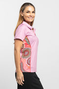 Eternal Flame NAIDOC 2024 Rose Bamboo (Simpson) Women's Fitted Polo Shirt