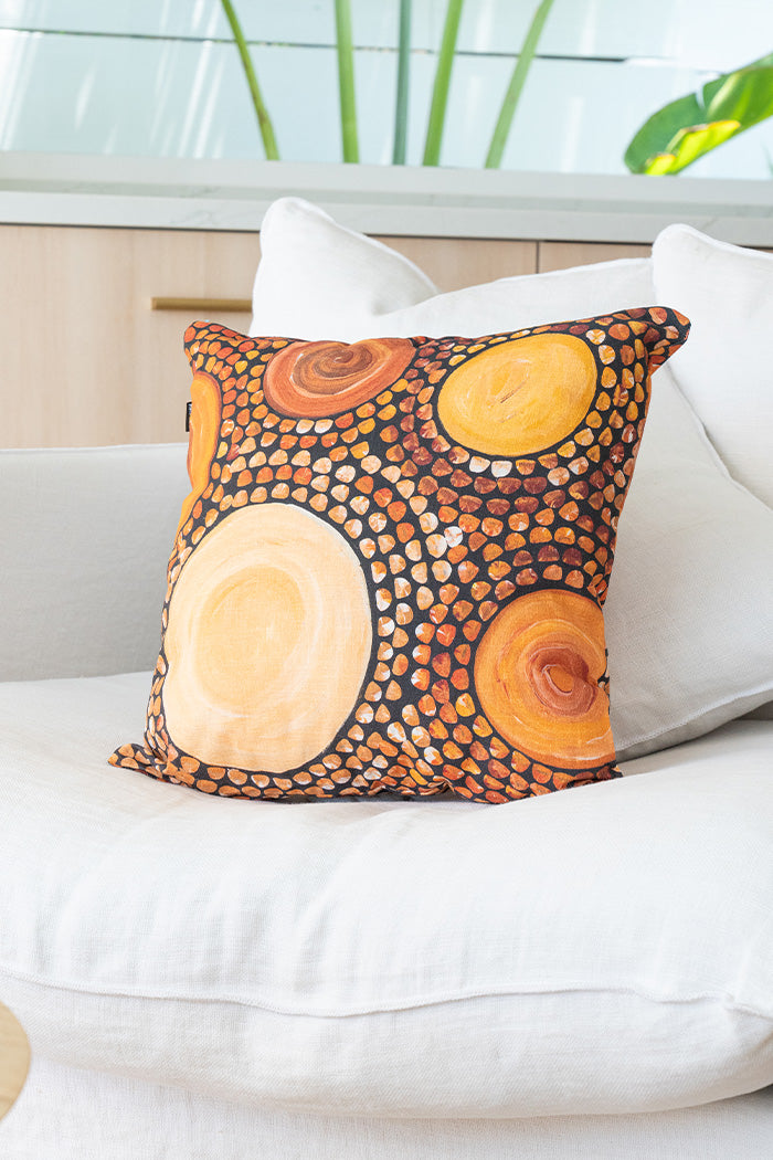 Waterholes (No.2) 45cm x 45cm Linen Cushion Cover