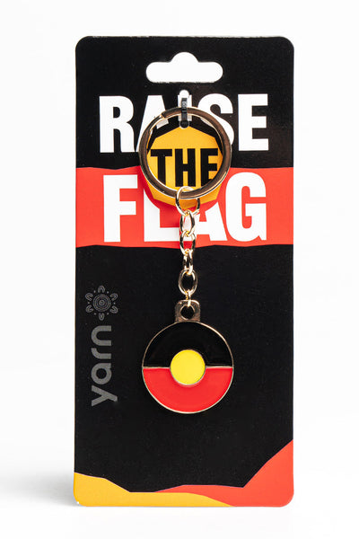 "Raise The Flag" Aboriginal Flag Circle Keyring - FREE GIFT