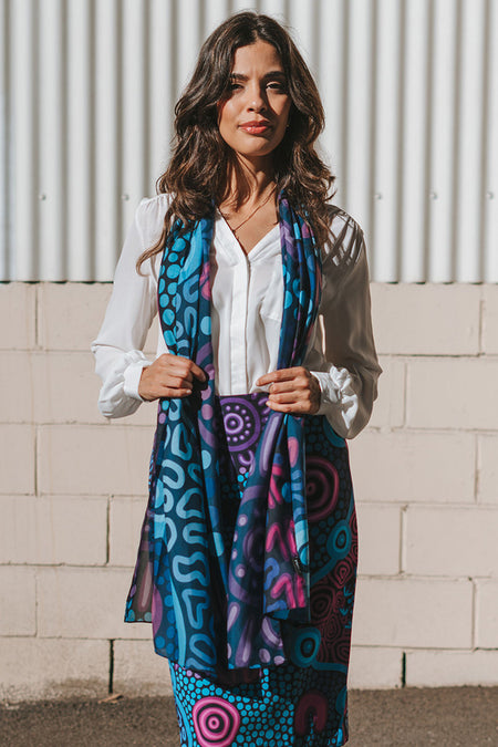 Flourish Rectangle Chiffon Scarf