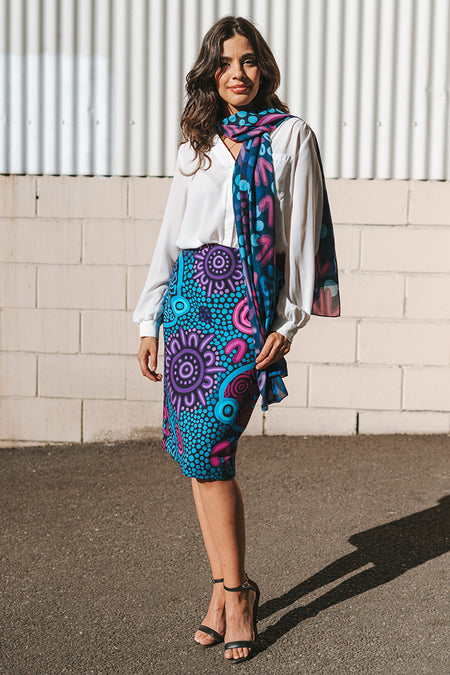 Flourish Rectangle Chiffon Scarf