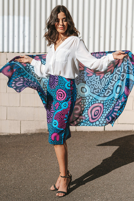 Flourish Rectangle Chiffon Scarf