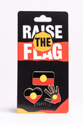 "Raise The Flag" Aboriginal Flag Lapel Pin (3 Pack)