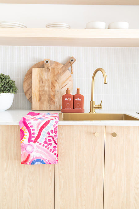 The Future Is Bright Linen Blend Tea Towel