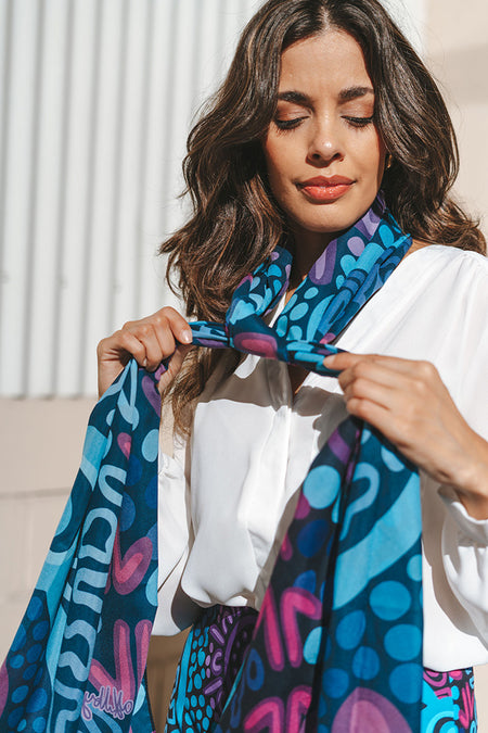 Flourish Rectangle Chiffon Scarf