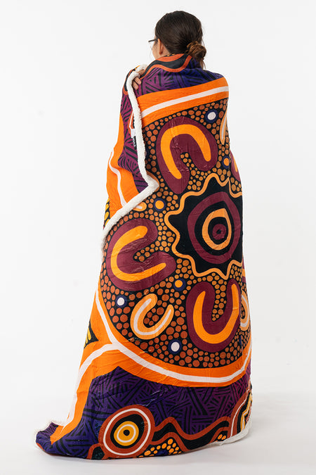 Miyagan Sherpa Throw Blanket (150cm x 200cm)