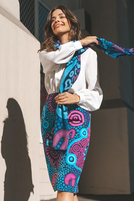 Flourish Rectangle Chiffon Scarf