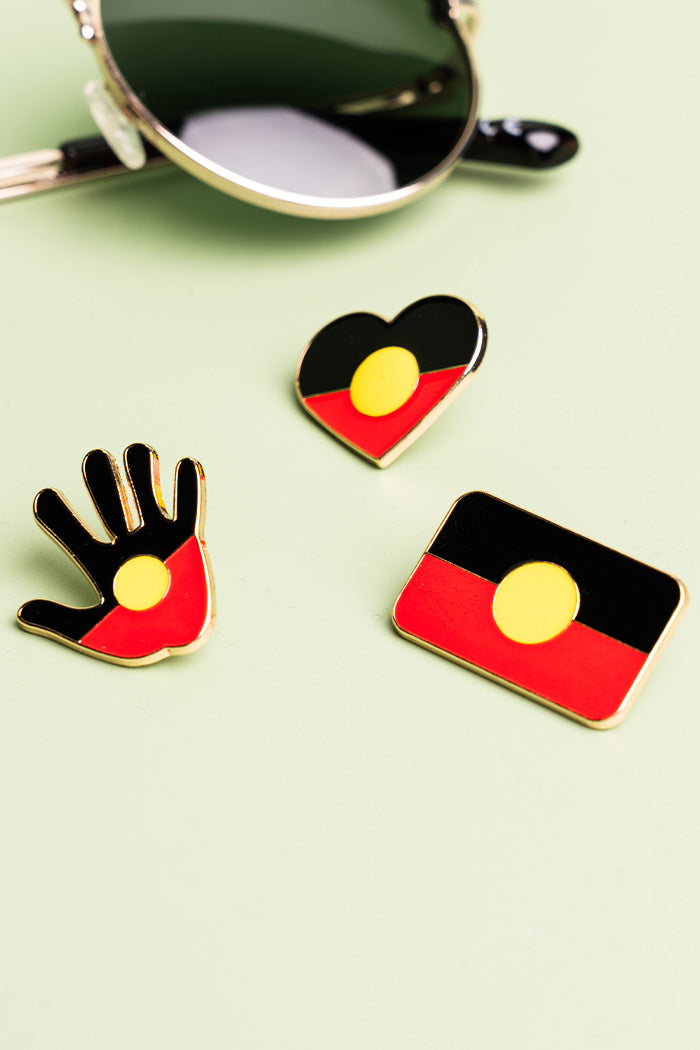 "Raise The Flag" Aboriginal Flag Lapel Pin (3 Pack)