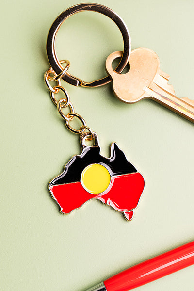 "Raise The Flag" Aboriginal Flag Australia Keyring