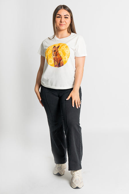 Dingo (Wilkarr) 'Australian Wildlife Conservancy' Natural Cotton Crew Neck Women's T-Shirt