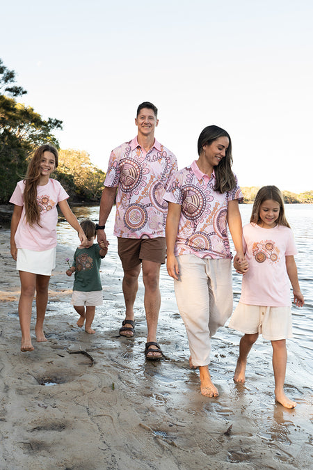 Rebirth Pink Cotton Crew Neck Kids T-Shirt