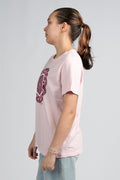Boobie Sista Pink Cotton Crew Neck Women's T-Shirt