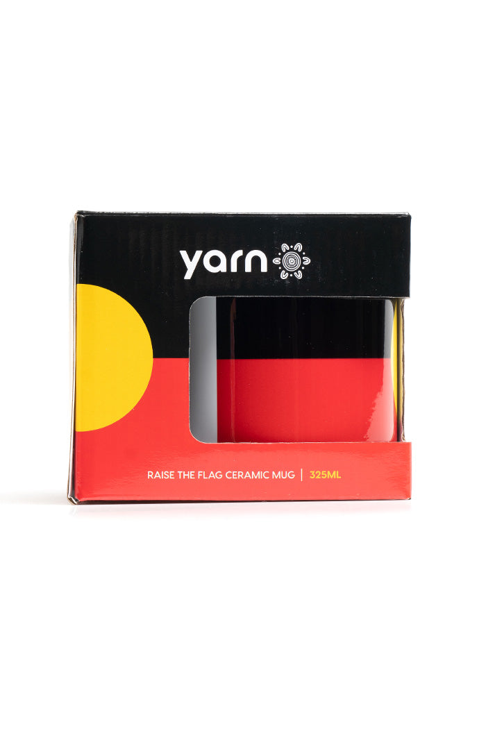 "Raise the Flag" Aboriginal Flag Ceramic Coffee Mug In Gift Box