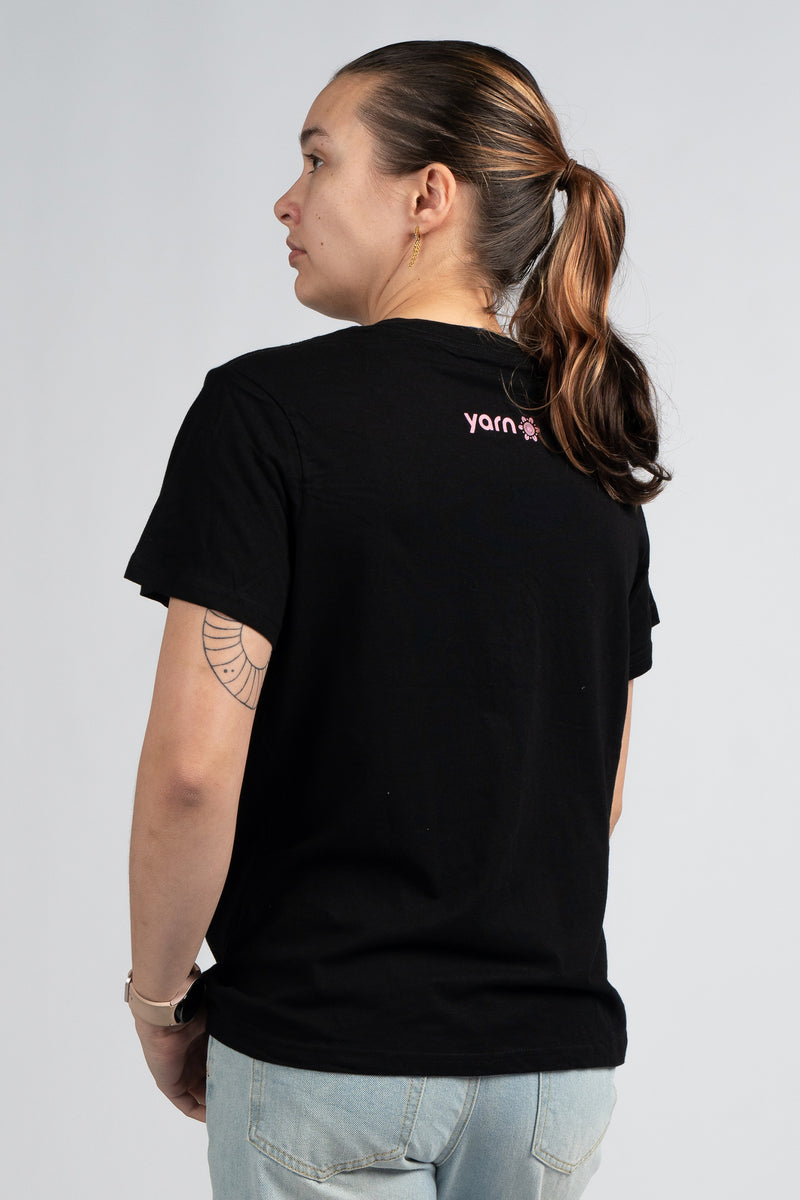 Boobie Sista Black Cotton Crew Neck Women's T-Shirt