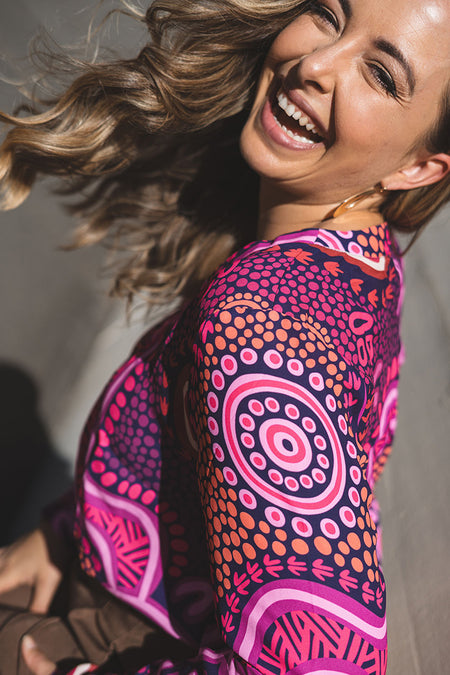 Forage V Neck Women's Long Sleeve Blouse