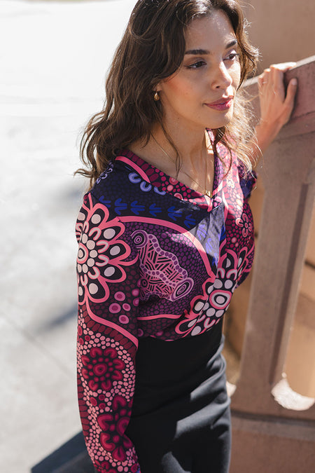 Friendship V Neck Women's Long Sleeve Blouse