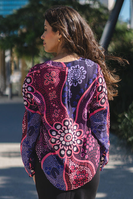 Friendship V Neck Women's Long Sleeve Blouse