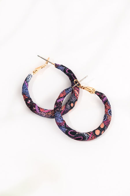 Pink Colours Wrapped Hoop Earrings