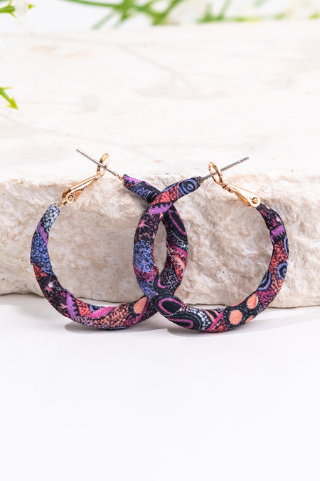 Pink Colours Wrapped Hoop Earrings