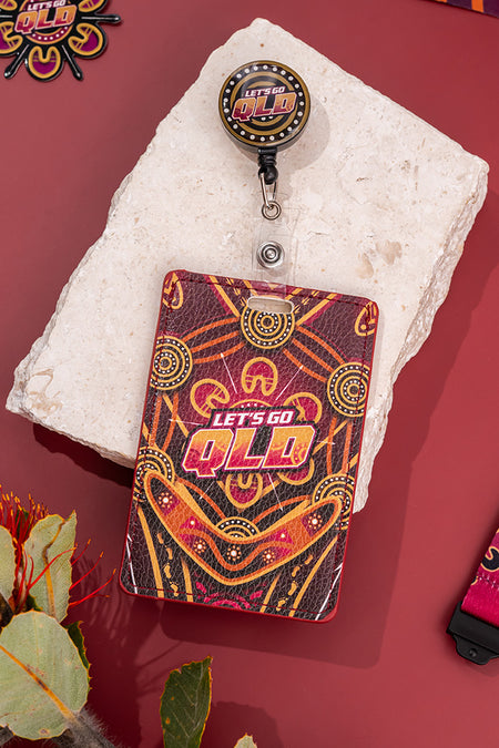 Maroon Warrior Retractable Card Holder with Clip