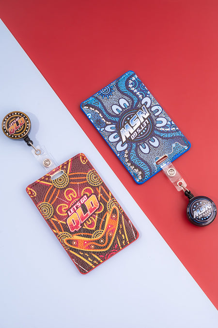 Maroon Warrior Retractable Card Holder with Clip