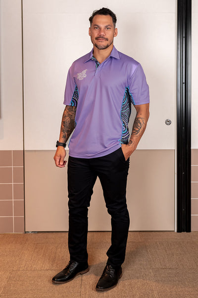 Our Future, Together NAIDOC 2024 Lavender Bamboo (Simpson) Unisex Polo Shirt