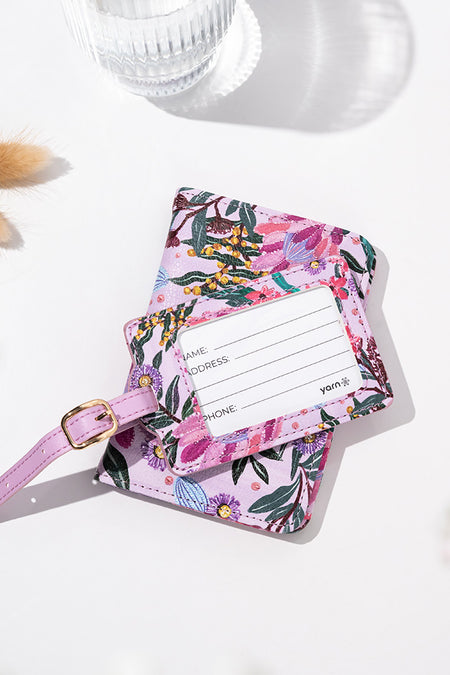 Pink Banksia Passport Holder & Luggage Tag Boxed Set