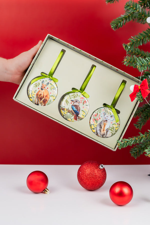 Merring-Jippa Murray Flat Christmas Baubles (3 Pack)