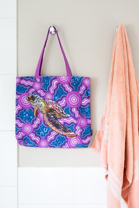 Sea Turtle 'Australian Wildlife Conservancy' Premium Canvas Full Print Tote Bag
