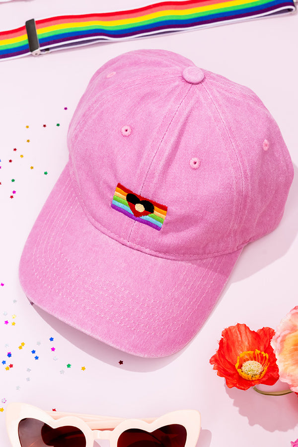 Pride Flag Pink Vintage Washed Cap - Pride Worn Proudly