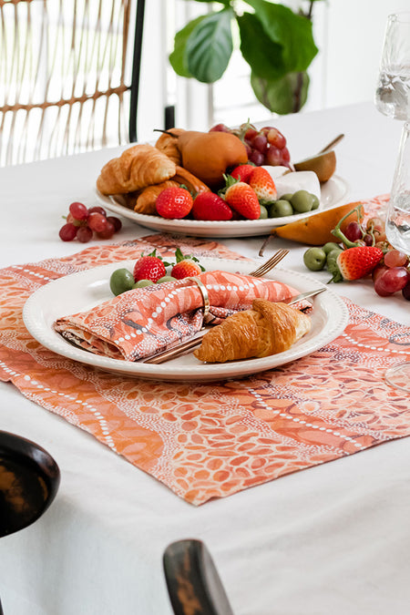 Gubarr (Red Ochre) Linen Placemat (4 Pack)