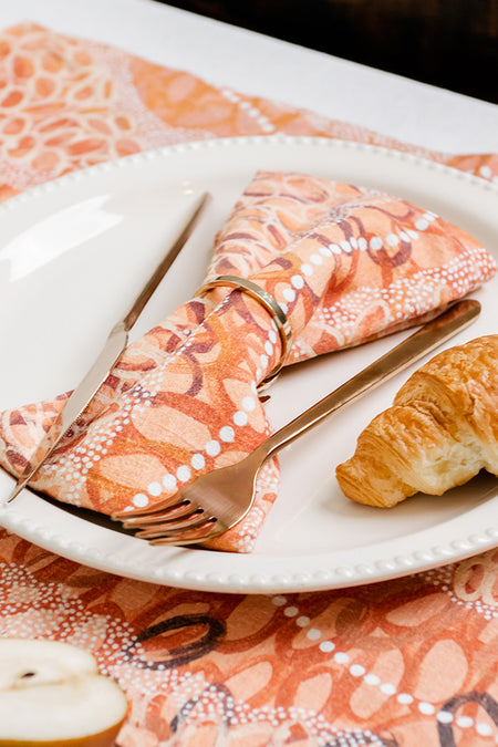 Gubarr (Red Ochre) Linen Napkin (4 Pack)