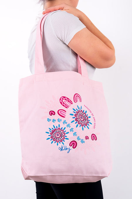 Badhiin Pink Cotton Canvas Carry Bag