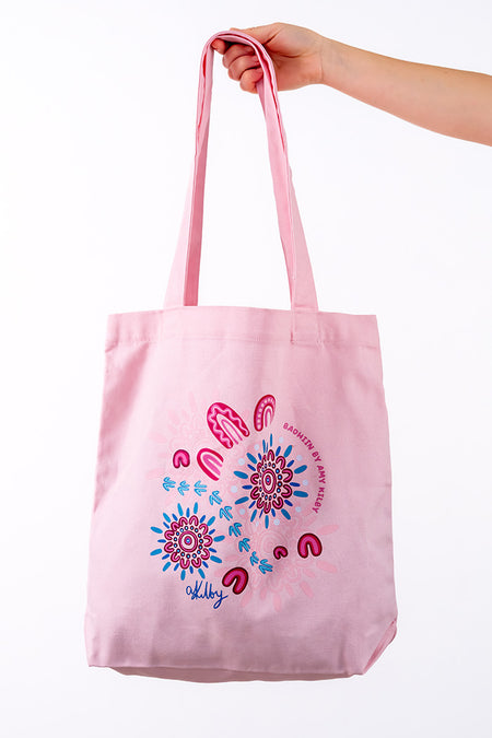 Badhiin Pink Cotton Canvas Carry Bag