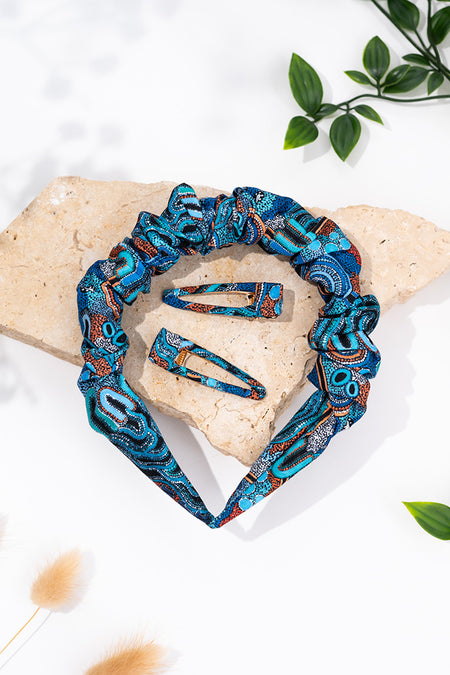 Calm Place Ruche Headband (w/ Hair Clips)