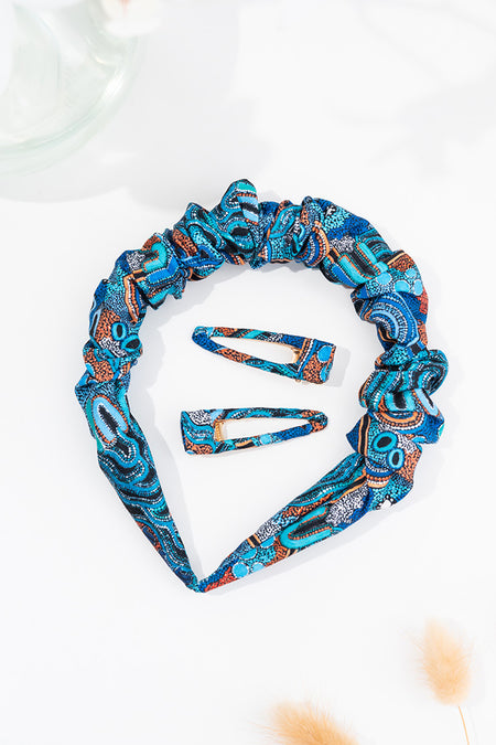 Calm Place Ruche Headband (w/ Hair Clips)