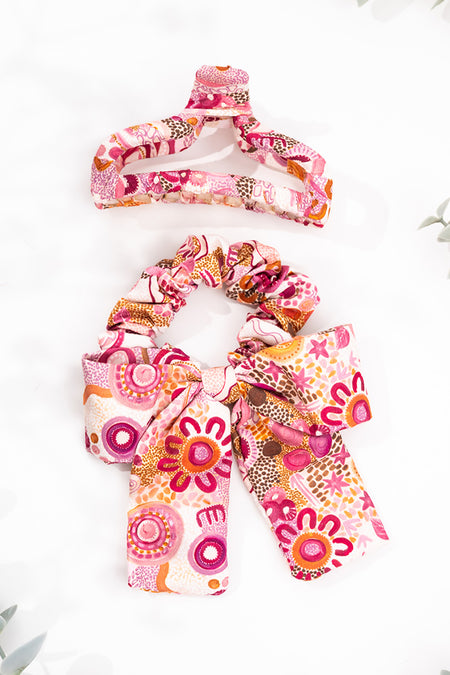 Djeran Bow Scrunchie & Curved Claw Clip