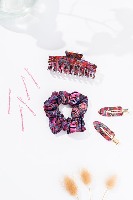 Pink Colours Scrunchie & Hair Accessories Set