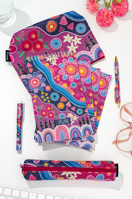 Thriving Together Small Rectangular Pencil Case with Pen