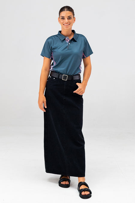 Bush Tucker Gathering UPF50+ Bamboo Women's Fitted Polo Shirt