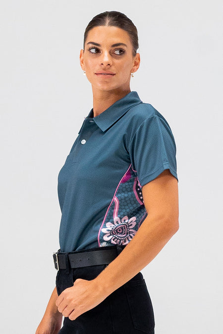 Bush Tucker Gathering UPF50+ Bamboo Women's Fitted Polo Shirt