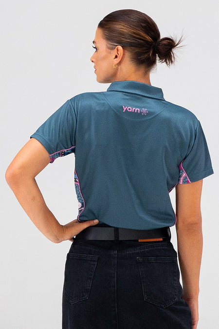 Bush Tucker Gathering UPF50+ Bamboo Women's Fitted Polo Shirt