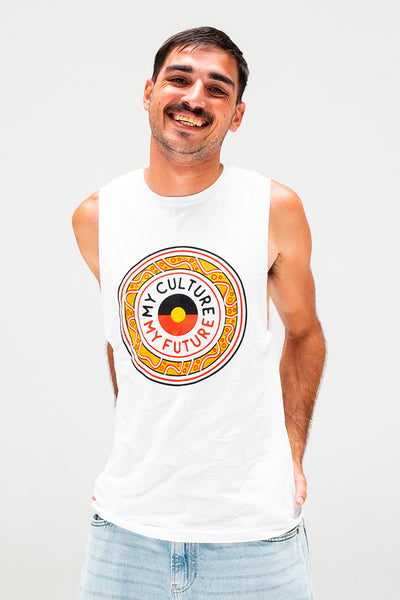 Our Bloodline White Cotton Men's Muscle Tank Top