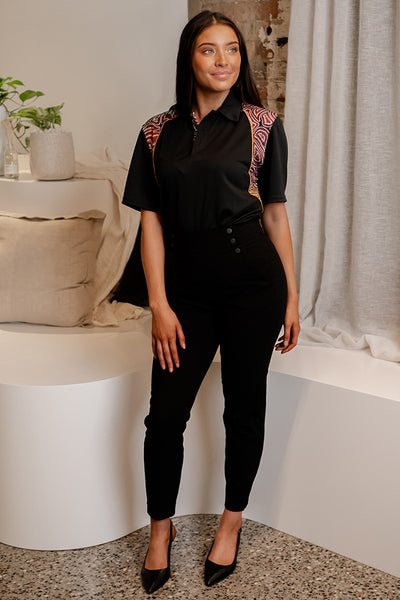Our Many Tribes Contrast Women’s Fitted Polo Shirt